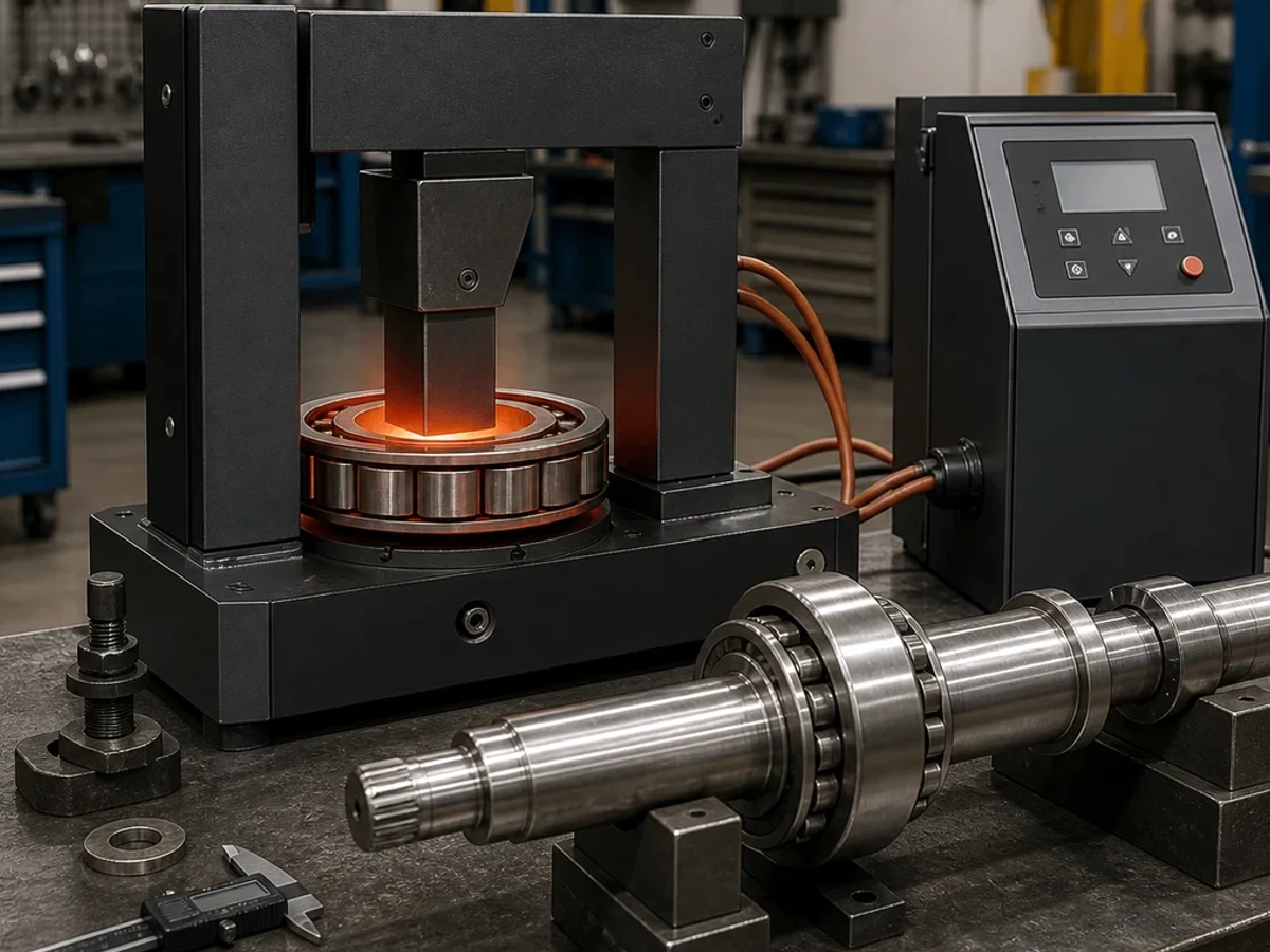 Representative image of a bearing mounting heater: Workshop and scale context