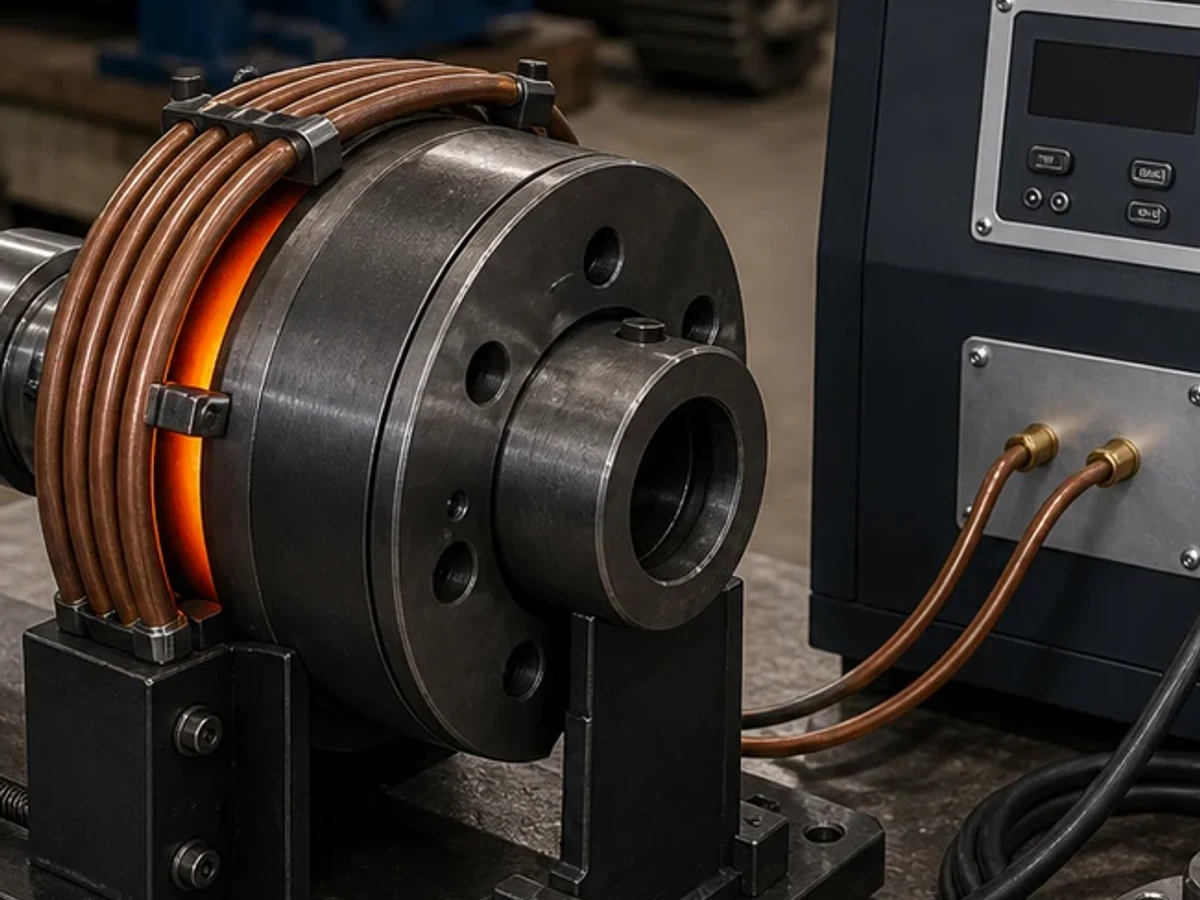 Representative image of a coupling heater application: Coil and tooling detail