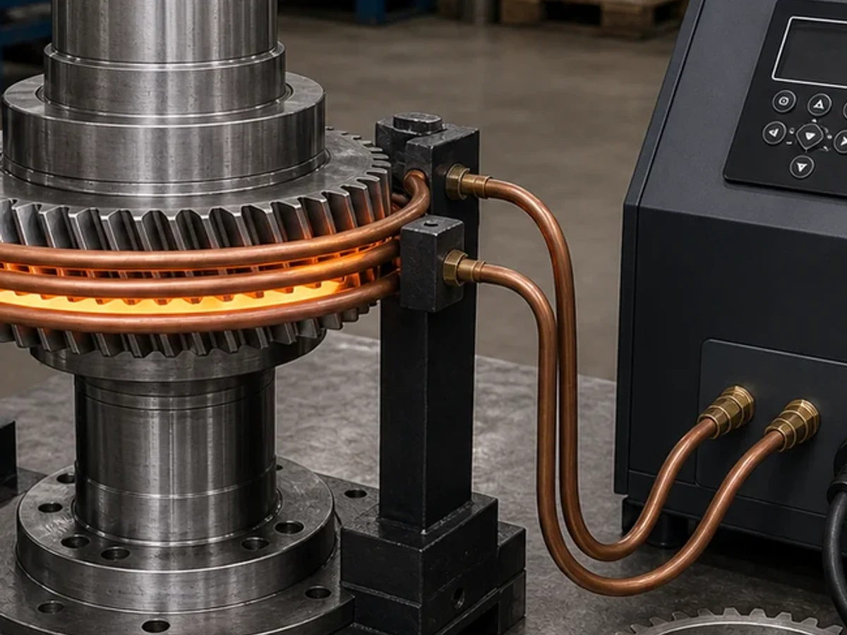 Representative image of a gear heater application: Coil and tooling detail
