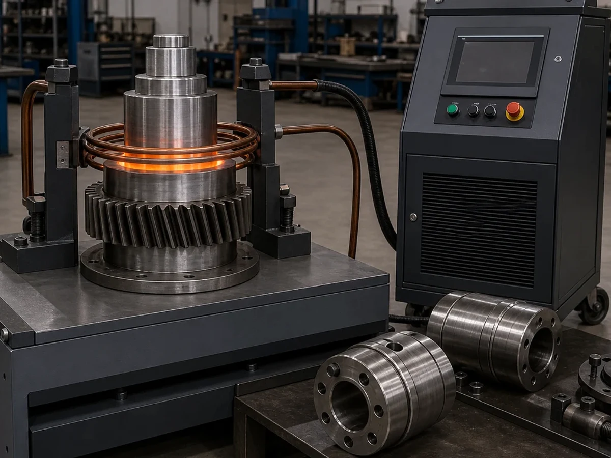 Representative image of an induction shrink fitting machine: Workshop and scale context