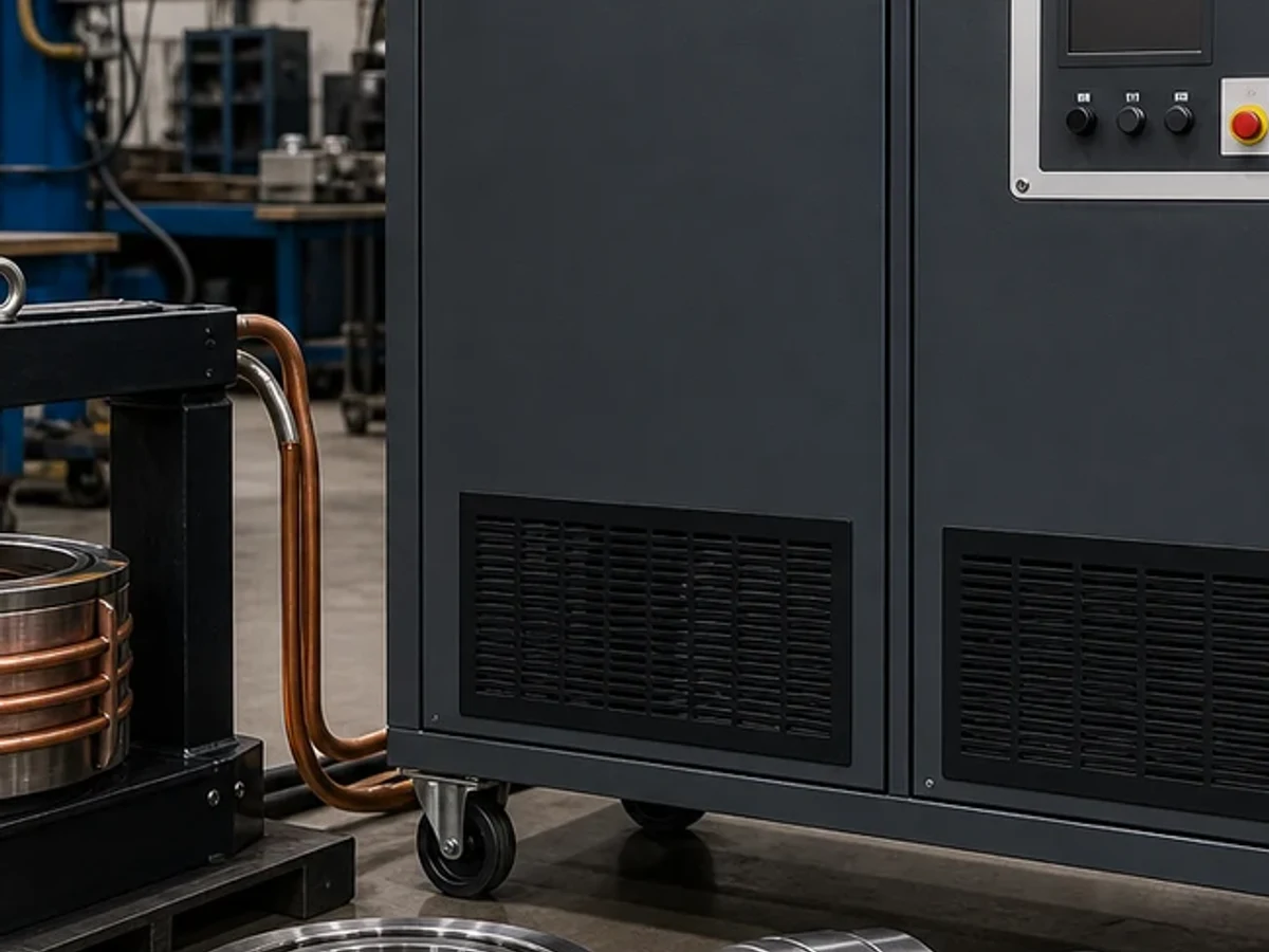 Representative image of an industrial induction heater: Coil and tooling detail