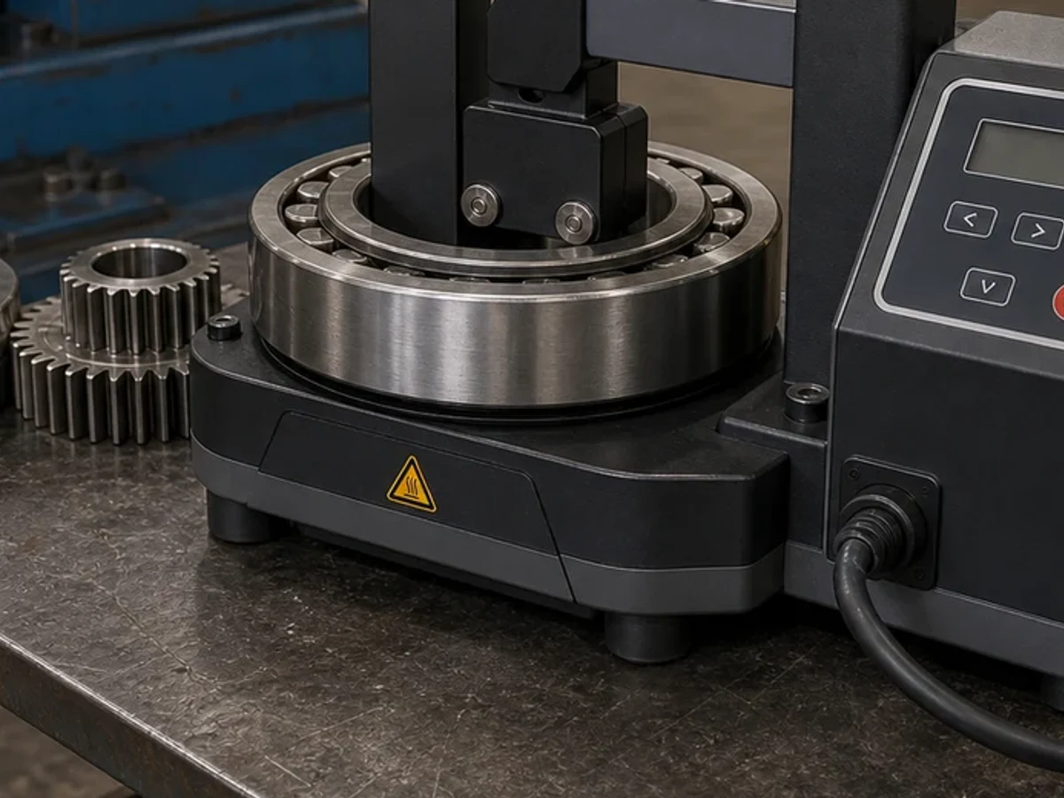 Representative image of a portable bearing induction heater: Workpiece application